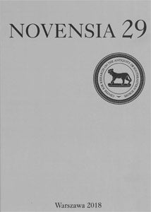 Novensia 29 Novensia 29, ed. by Piotr Dyczek, Osrodek Badan nad Antykiem Europy Poludniowo-Wschodniej, Warszawa 2018