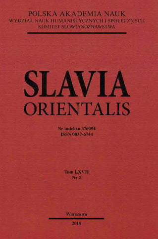 Slavia Orientalis, vol. LXVII/2, 2018, Warsaw 2018