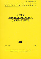 Acta Archaeologica Carpathica 30, 1991, L'Academie Polonaise des Sciences 1991