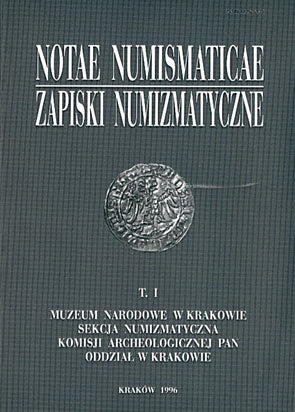 Notae Numismaticae vol. I Notae Numismaticae vol. I, Cracow 1996
