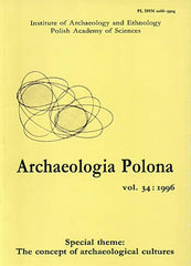 Archaeologia Polona vol. 34:1996, Special Theme: The Concept of Archaeological Cultures, Institute of Archaeology and Ethnology Polish Academy of Sciences, Warsaw 1996