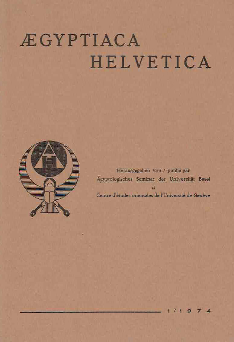  Erik Hornung, Elisabeth Staehelin, Studien zum Sedfest, Aegyptiaca Helvetica, 1/1974
