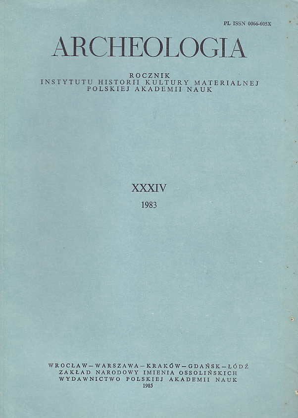  Archeologia 34, 1983, Warsaw 1985
