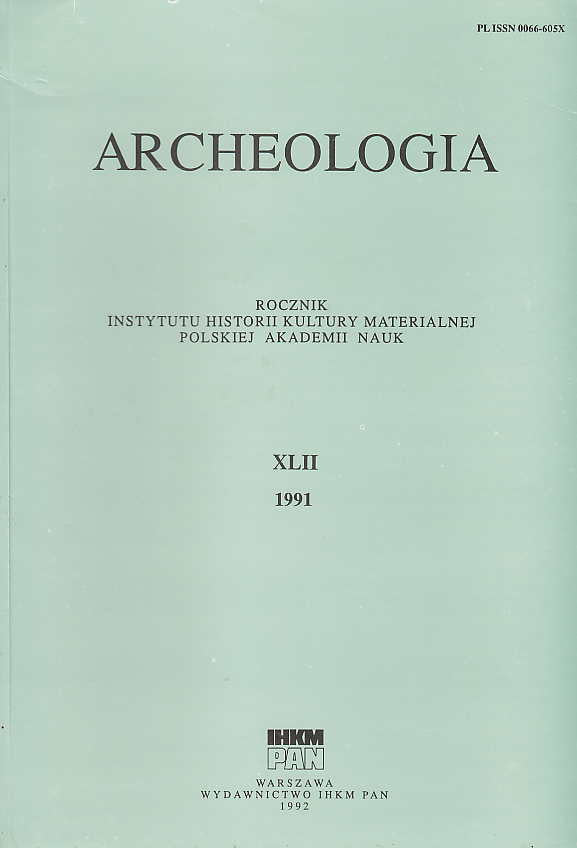 Archeologia XLII, 1991, Warsaw 1992
