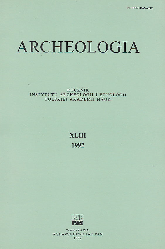 Archeologia XLIII, 1992, Warsaw 1992