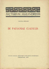 Hanna Szelest, De pausaniae clausulis, Auctarium meandreum, vol III,  Varsoviae 1953
