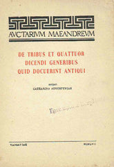   Catharina Augustyniak, De tribus et quattuor dicendi generibus quid docuerint antiqui,  Auctarium meandreum, vol VI,  Varsoviae 1957