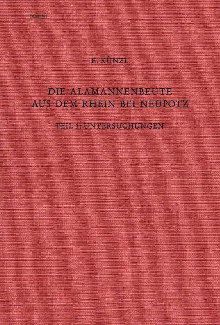 Ernest Kunzl, Die Alamannenbeute aus dem Rhein bei Neupotz, Römisch-Germanisches Zentralmuseum, Forschungsinstitut für Vor- und Frühgeschichte: Band 34: Volume I, Untersuchungen, Volume 2, Katalog, Volume 3, Plates 1-365, Volume 4, Plates 366-702, Verlag des Romisch-Germanischen Zentralmuseums, Mainz 1993