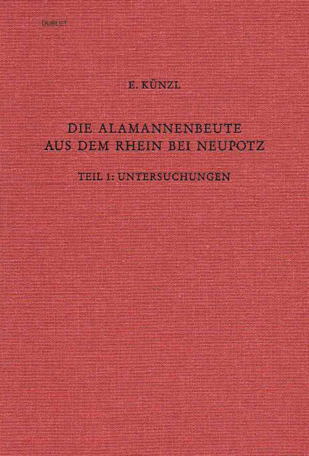 Ernest Kunzl, Die Alamannenbeute aus dem Rhein bei Neupotz, Römisch-Germanisches Zentralmuseum, Forschungsinstitut für Vor- und Frühgeschichte: Band 34: Volume I, Untersuchungen, Volume 2, Katalog, Volume 3, Plates 1-365, Volume 4, Plates 366-702, Verlag des Romisch-Germanischen Zentralmuseums, Mainz 1993