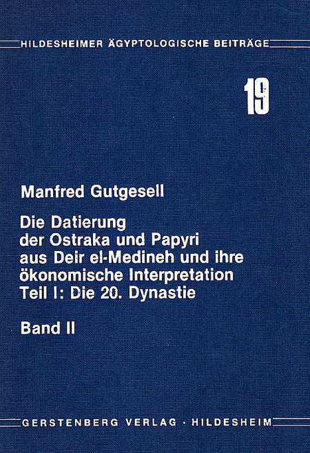 Manfred Gutgesell, Die Datierung der Ostraka und Papyri aus Deir el-Medineh und ihre okonomische Interpretation, Teil I; die 20. Dynastie, Band II, Hildesheimer ägyptologische Beiträge, 19, Gerstenberg Verlag, Hildesheim 1983