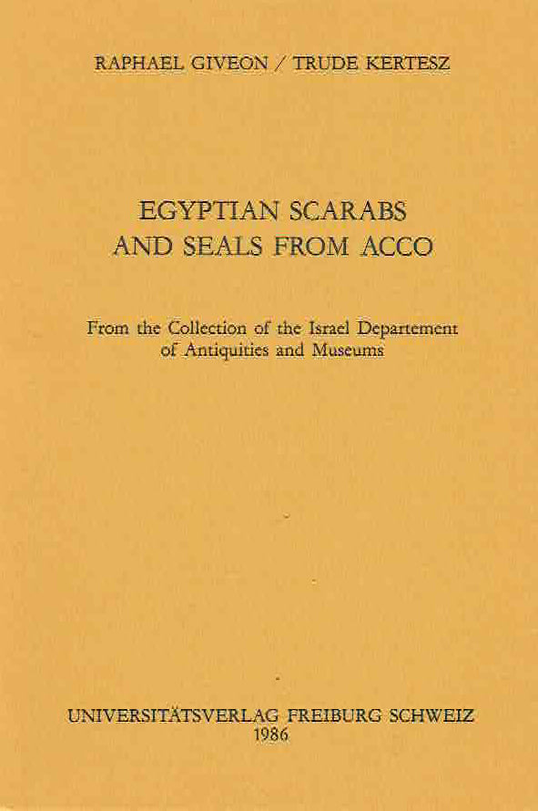 Egyptian Scarabs and Seals from Acco