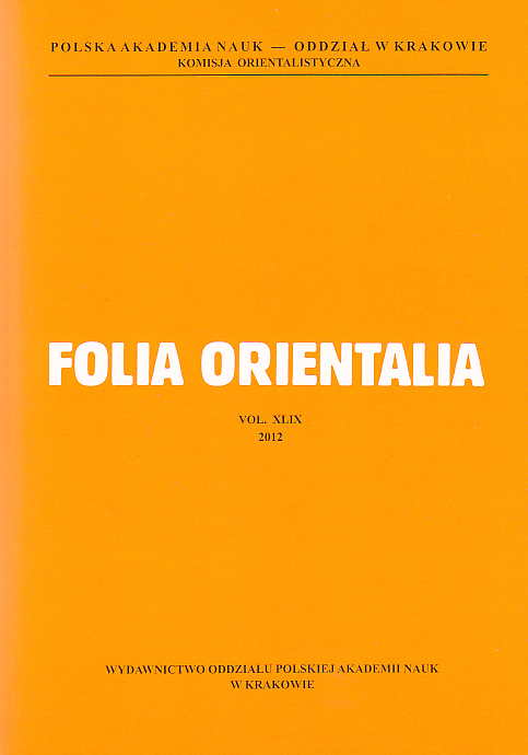 Folia Orientalia, vol. XLIX, 2012, Studia Andreae Zaborski Dedicata, Polish Academy of Sciences, Cracow 2012