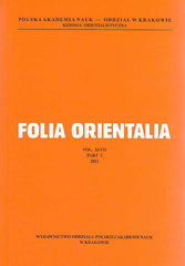 Folia Orientalia, vol. XLVII, part 2, 2011, Polish Academy of Sciences, Cracow 2011