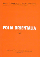 Folia Orientalia, vol. XLIV, 2008, Cracow 2009