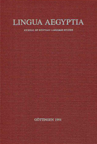 Antonio Loprieno (ed.), Proccedings of the International Conference on Egyptian Grammar (Crossroads III) Yale, April 4-9, 1994, Lingua Aegyptia 4, Journal of Egyptian Language Studies, Gottingen 1994