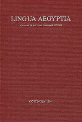 Antonio Loprieno (ed.), Proccedings of the International Conference on Egyptian Grammar (Crossroads III) Yale, April 4-9, 1994, Lingua Aegyptia 4, Journal of Egyptian Language Studies, Gottingen 1994