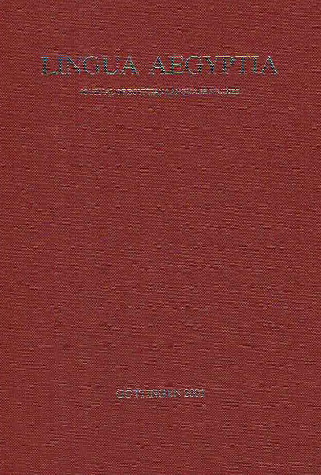 Orly Goldwasser, Deborah Sweeney (eds.), Structuring Egyptian Syntax, A Tribute to Sarah Israelit-Groll,  Lingua Aegyptia 9, Journal of Egyptian Language Studies, Gottingen 2001