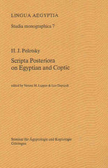 Verena M. Lepper, Leo Depuydt (ed.) H.J. Polotsky, Scripta Posteriora on Egyptian and Copic, Lingua Aegyptia, Studia Monographica 7, Gottingen 2007