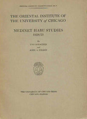 Uvo Holscher, John A. Wilson, Medinet Habu Studies 1928/29, The Oriental Institute of The University of Chicago, The University of Chicago Press 1930