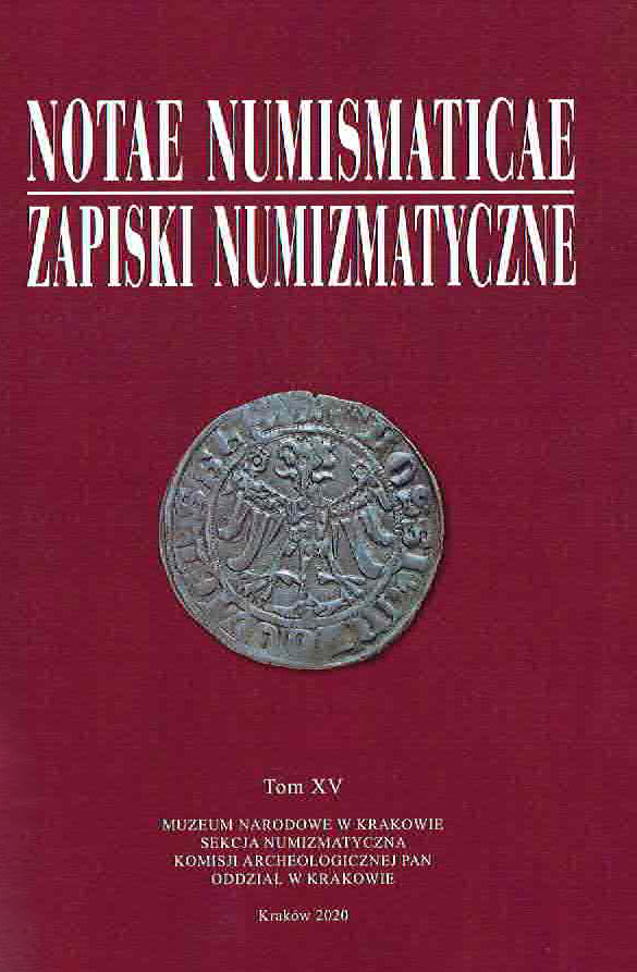 Notae Numismaticae vol. XV, Muzeum Narodowe w Krakowie, Krakow 2020