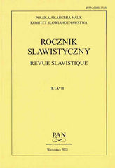 Revue Slavistique, vol. LXVII, Warsaw 2018