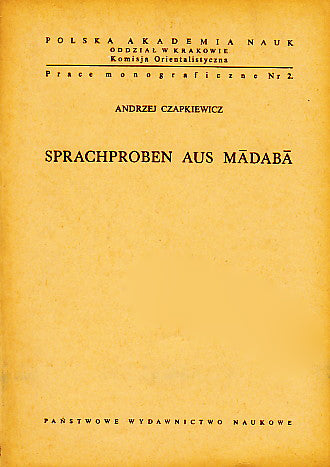 Andrzej Czapkiewicz, Sprachproben aus Madaba, PWN, Krakow 1960
