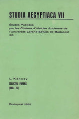 Laszlo Kakosy, Selected Papers (1956-1973), Studia Aegyptiaca VII, Budapest 1981