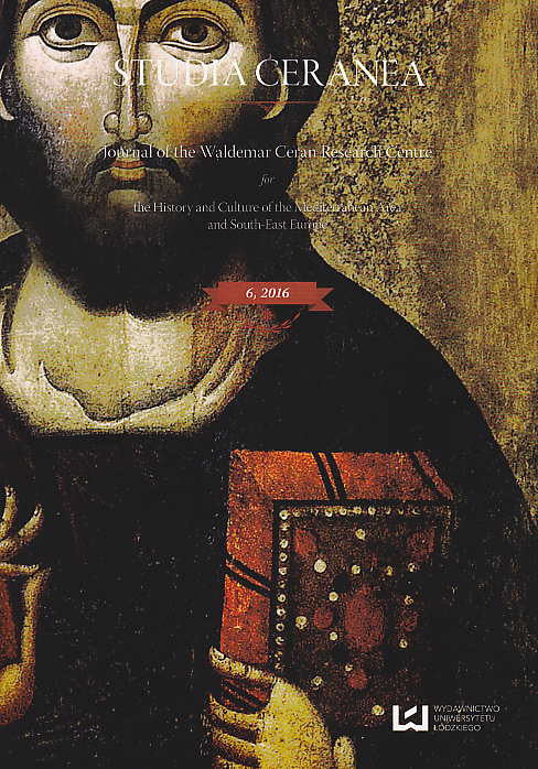 Studia Ceranea, Journal of the Waldemar Ceran Research Centre for the History and Culture of the Mediterranean Area and South-East Europe, Vol. 6/2016, Lodz 2016