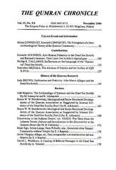 The Qumran Chronicle, Vol. 12, No. 2/4, The Enigma Press, Krakow 2004