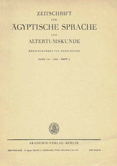 Zeitschrift fur Agyptische Sprache und Alterumskunde, Fritz Hintze (ed.), Band 110, 1983, Heft 2, Akademie-Verlag, Berlin 1983