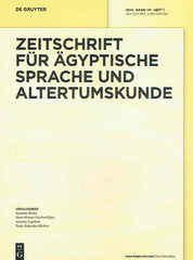 Zeitschrift fur Agyptische Sprache und Altertumskunde, 2014, Band 141, Heft 1, De Gruyter 2014