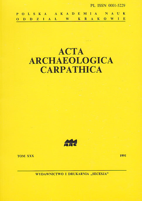 Acta Archaeologica Carpathica 30, 1991, L'Academie Polonaise des Sciences 1991