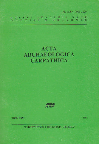Acta Archaeologica Carpathica 31, 1992, L'Academie Polonaise des Sciences 1992