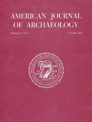  American Journal of Archaeology, Vol. 87, no. 4, October 1983