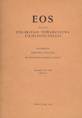EOS. Commentarii Societatis Philologae Polonorum, Volumen XLIV, 1950, Fasciculus 2, Wratislaviae 1951