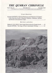  The Qumran Chronicle, Vol. 21, No.1-2, November 2013,The Enigma Press, Krakow 2014